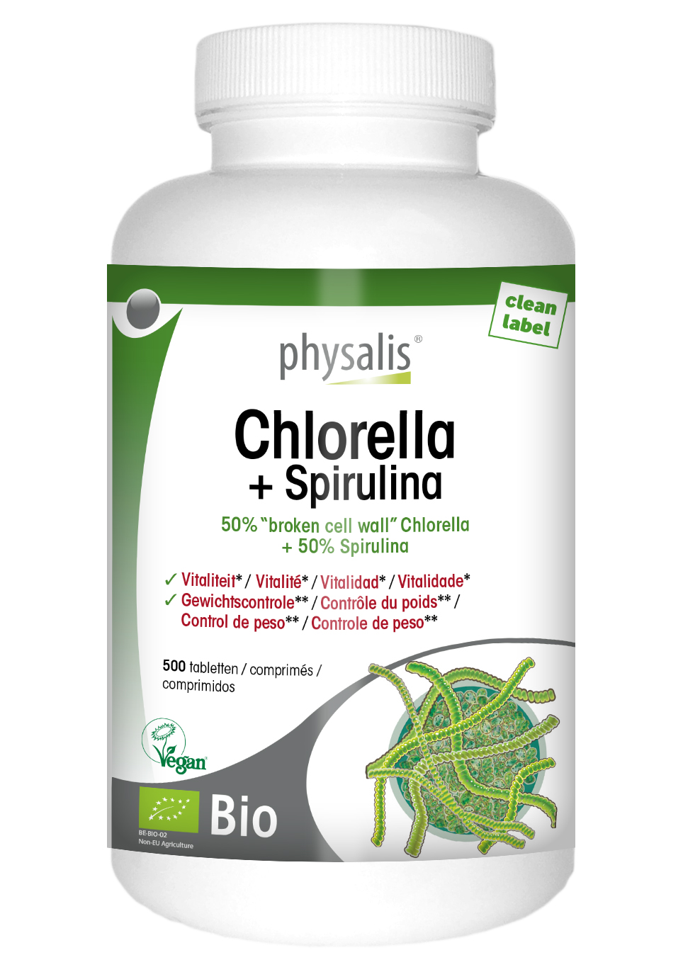 Chlorella + Spirulina - 500 tabs
